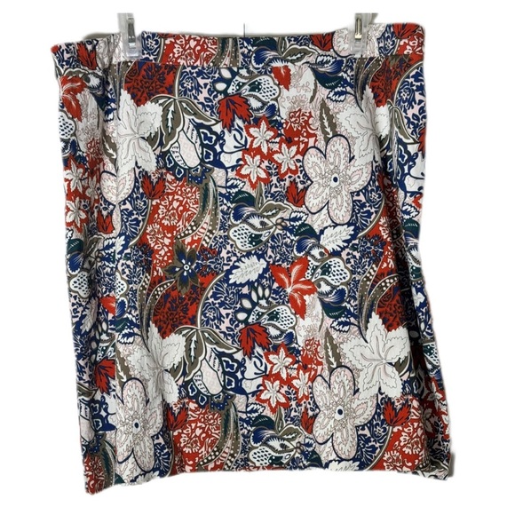 Margaret M Floral Skirt - Red, Blue, White - Picture 2 of 3